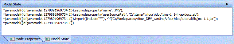 Screenshot of a model state