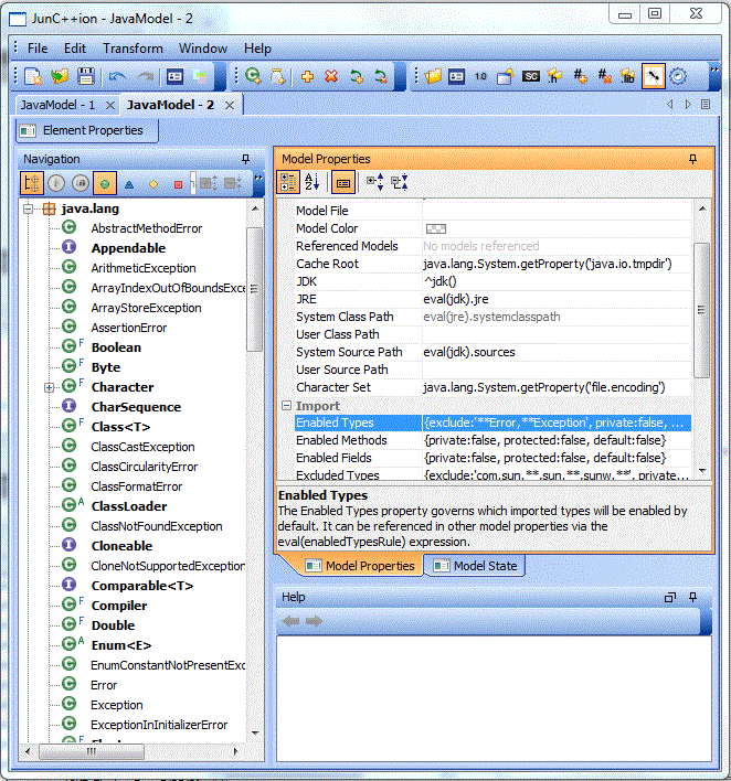 The GUI after import