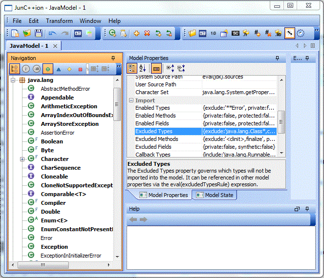 The GUI after import